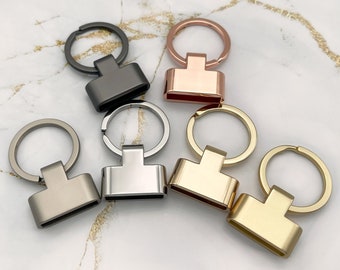 Keyring Holder Key Fob with Split Ring, 23mm DIY Keyring, Key Fob Hardware, Keychain Holder Hardware Supplies, Black, Rose Gold