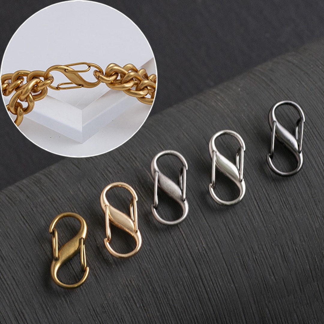 10 pcs Chain Bag Adjustment Buckle Chain Shortener For Thin Necklace Chain  StCR