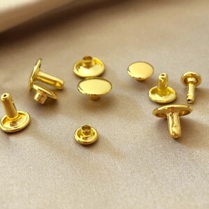 Brass Double Cap Rivets, High Quality Anti-rust, Metal Studs, Leather Craft Rivets, 10mm 8mm 6mm Diameter Speedy Rivets