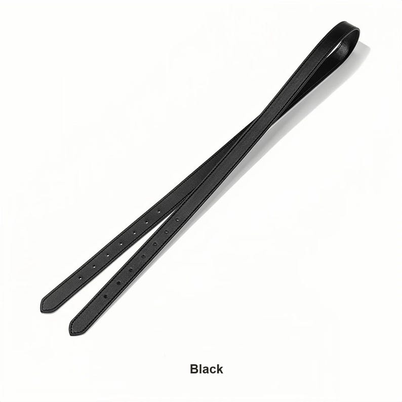 Leather Strap Replacement - Luxury Carryall Strap for Handbags and Totes Black
