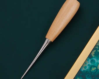 Wood Handle Awl for DIY Leather Craft