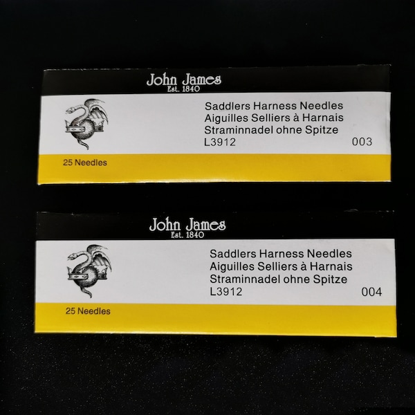 John James Saddlers Harness Needles Size 3 Size 4