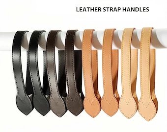 1.8cm Leather Tote Bag Handles with Thread, Replacement Leather Straps for Handbag Repair, Vachetta Leather Bag Making Supply 40cm