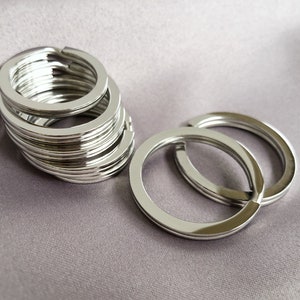 Stainless Steel Split Ring, Polished Keychain, Silver Keyring Connect Rings