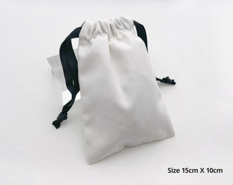 Sacola de presente em algodão com cordão, 10 x 15 cm, 15 x 19 cm. Ideal para guardar joias, sabonetes, viagens, embalagens de presente e cosméticos.