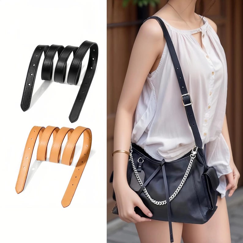 Leather Strap Replacement - Luxury Carryall Strap for Handbags and Totes image 1
