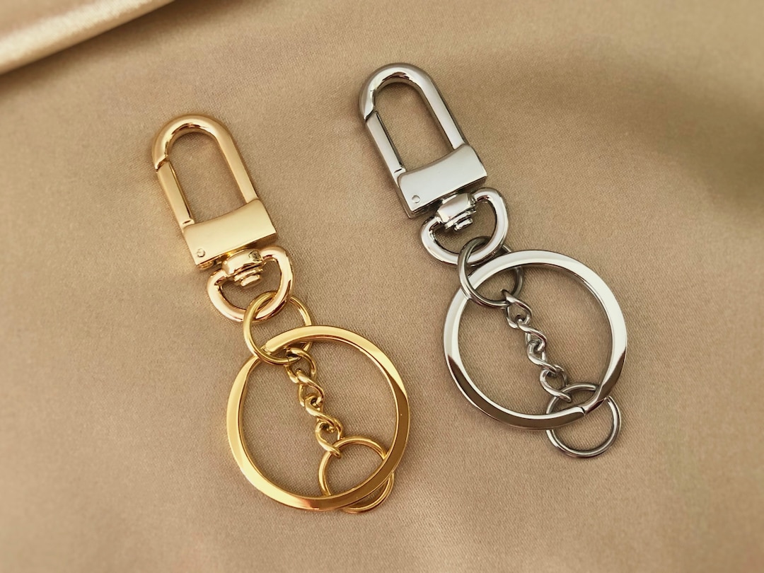 Swivel Clip Keychain With Chain Link, Polished Keyring Clasp - Etsy