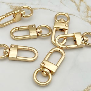 10 mm Schwenkbarer Karabinerhaken - Hochwertige 18K Vergoldete & Zink-Legierung U Schwenkbarer Karabinerverschluss für Taschenketten | Nützliche Kleinteile für Handtaschen