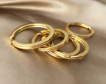 Stainless Steel Split Ring Polished - 18K Gold Plated Stainless Steel Connect Rings | Unique Gifts for Crafting, Straps, & Accessories