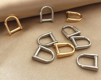 2 Pcs 9mm D-rings Gold Nickel