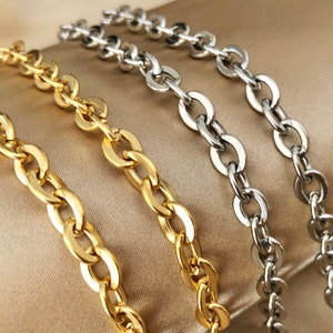Stainless Steel Chain Strap - 18K Gold Plated Chain Strap for Handbags | Replacement Chain | Wallet Chain | Purse Hardware