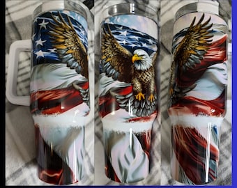 40 oz Flag with Eagle Tumbler - DIGITAL FILE