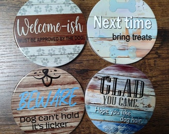 3.5 inch Sarcasm Dog Coasters