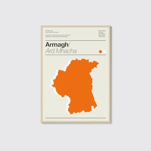 Impresión minimalista del condado de Armagh, Irlanda