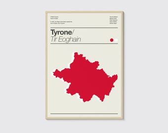 County Tyrone Minimalist Ireland Print