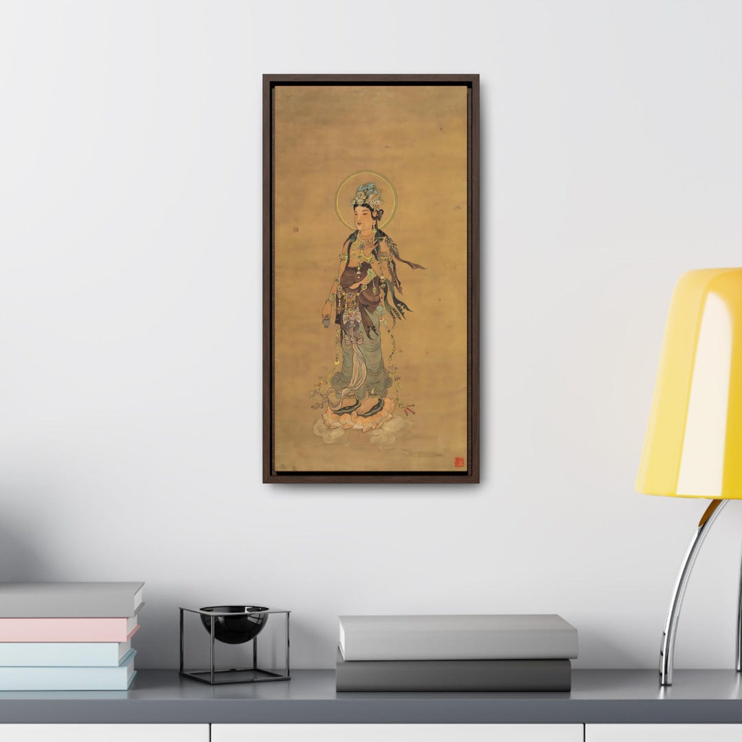 Antique Guanyin Painting | Buddha | Canvas Print of Hand Painted Water ...