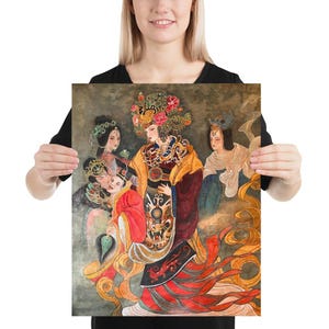 Chinesische Westliche Jin Dynastie Kaiserin | Chinesisches Aquarell | Poster aus der Prints Collection von Kaiserin von XSang Li Art