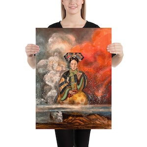 Kaiserinmutter Cixi | Einflussreiche Königin der Qing Dynastie | Posterdruck | Chinesisches Aquarell auf Seide | Kaiserin Kollektion von Xiang Li Art