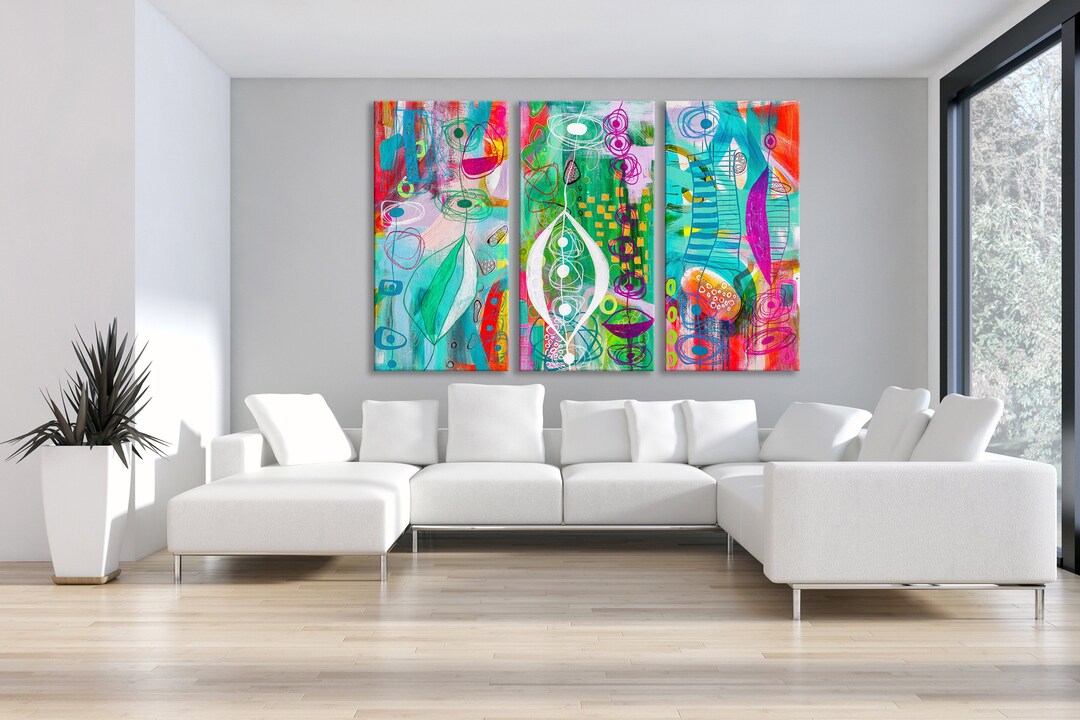 Abstract 3 Piece Painting Canvas Print Art on Canvas Large Artwork Wall
