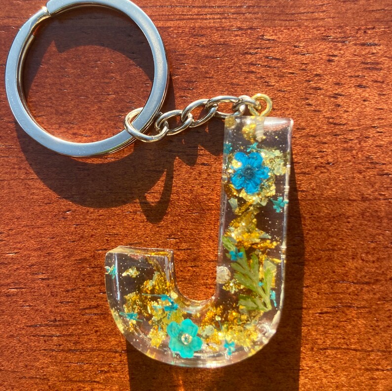 Handmade Letter Resin Keychains Etsy