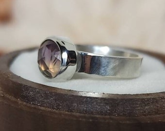 Natürlicher Ametrin Edelstein, Sterling Silber Ring, Größe 4,75