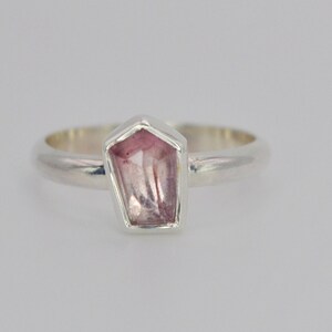 Pink Spinel, Natural Gemstone Sterling Silver, Dainty, Minimalist Midi Ring Size 4 U.S.