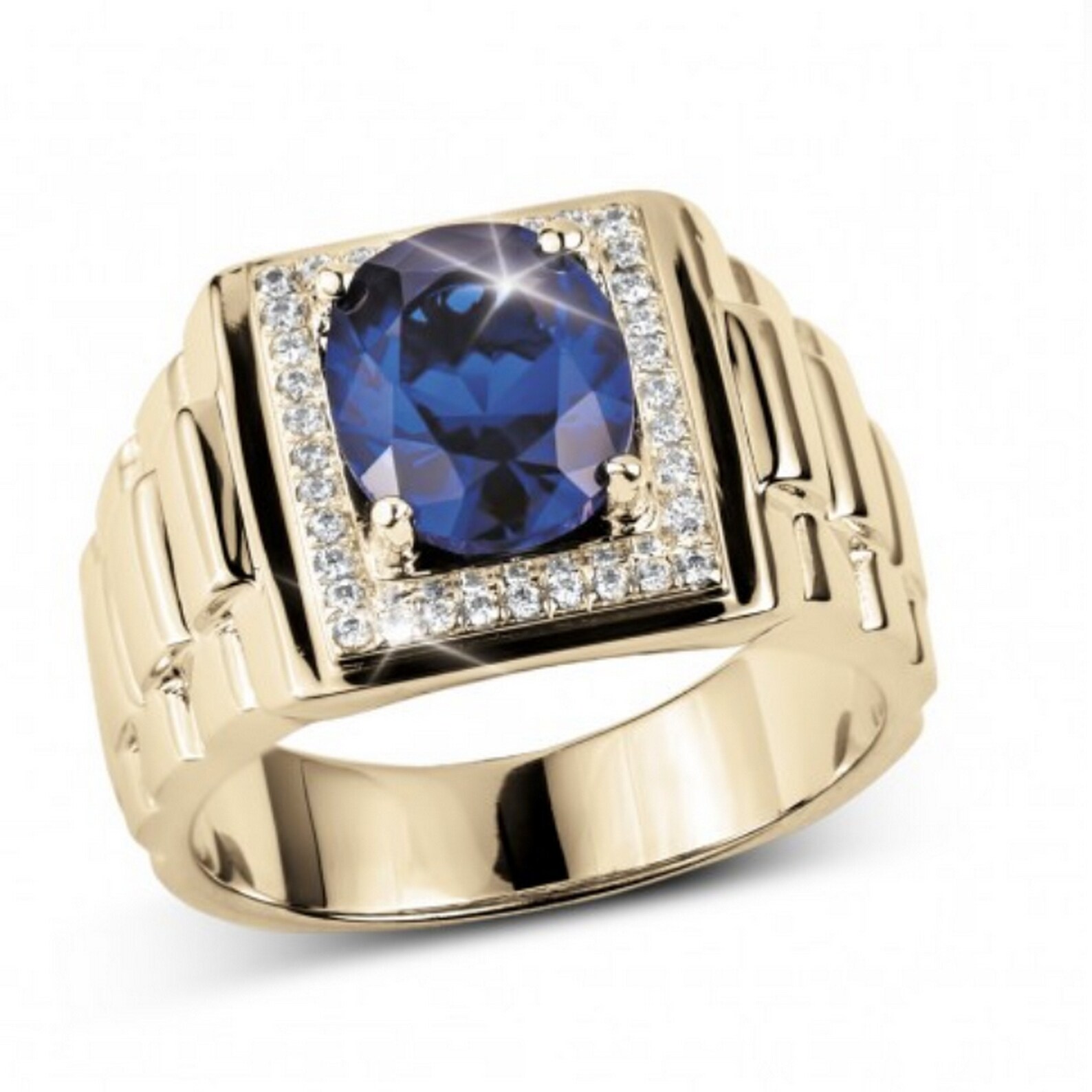 Natural Sapphire Men Ring 925 Sterling Silver AAA Quality Etsy