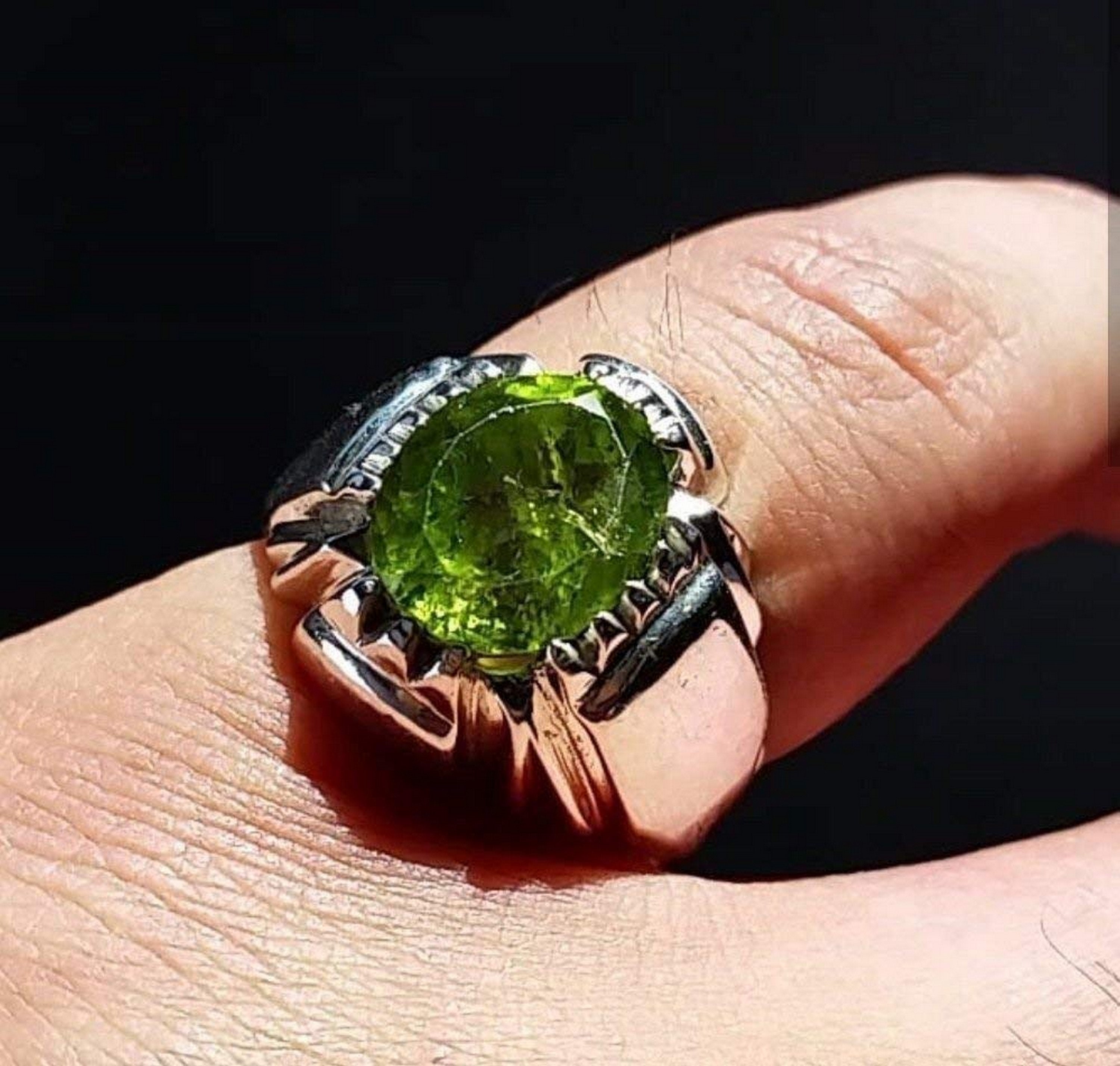 Natural Peridot Gemstone Men's Ring 925 Sterling Silver Ring Engagement Ring  August Birthstone Promise Ring Valentine's Day Gift Ring - Etsy | Rings for  men, Sterling silver engagement rings, Gold rings fashion