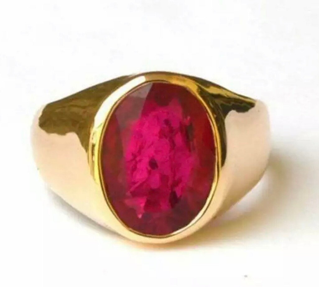 Natural Ruby Ring For Men In Solid 925 Sterling Silver Gold | Etsy