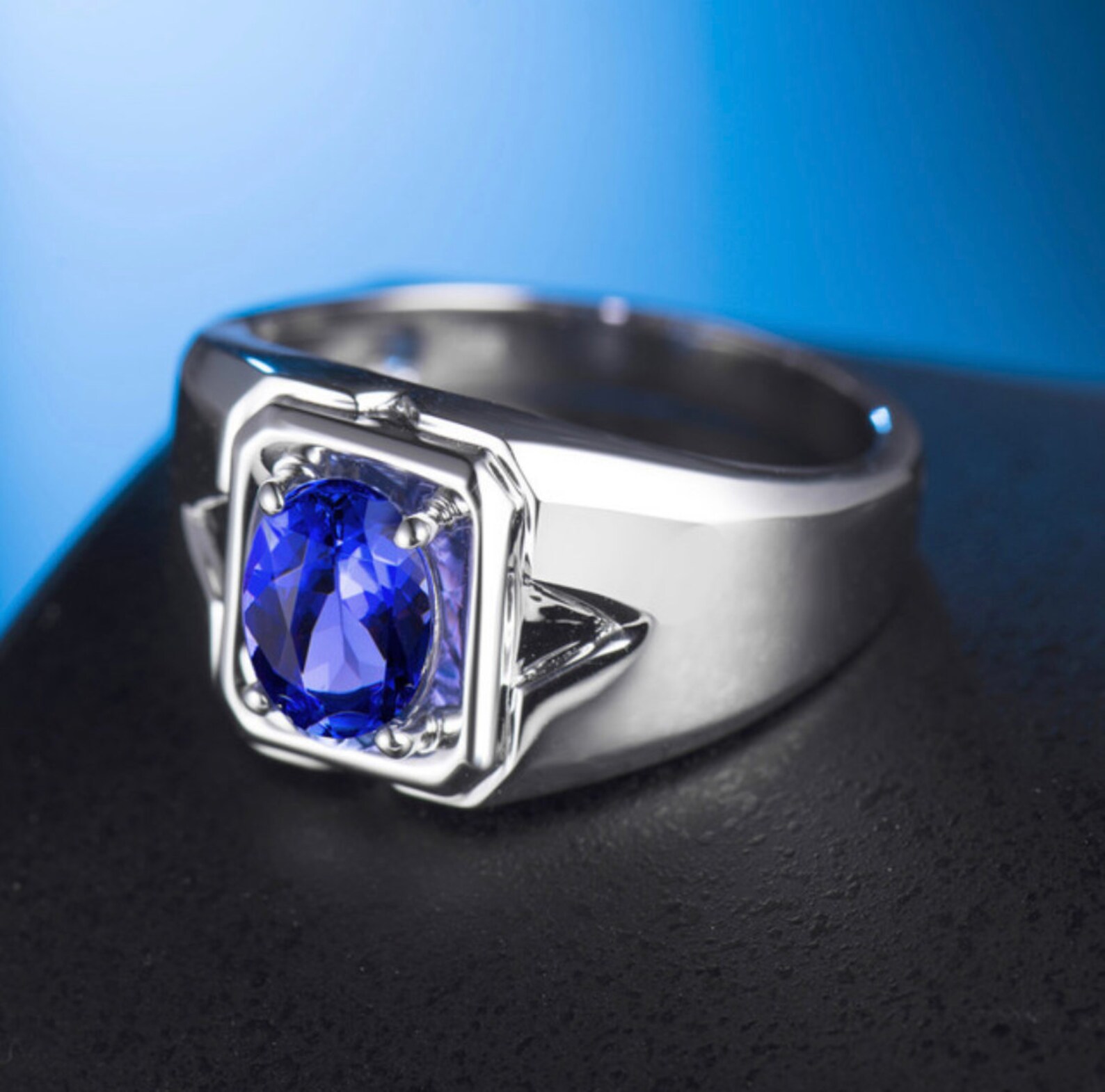 925 Sterling Silver Sapphire Ring Promise Ring Wedding Etsy