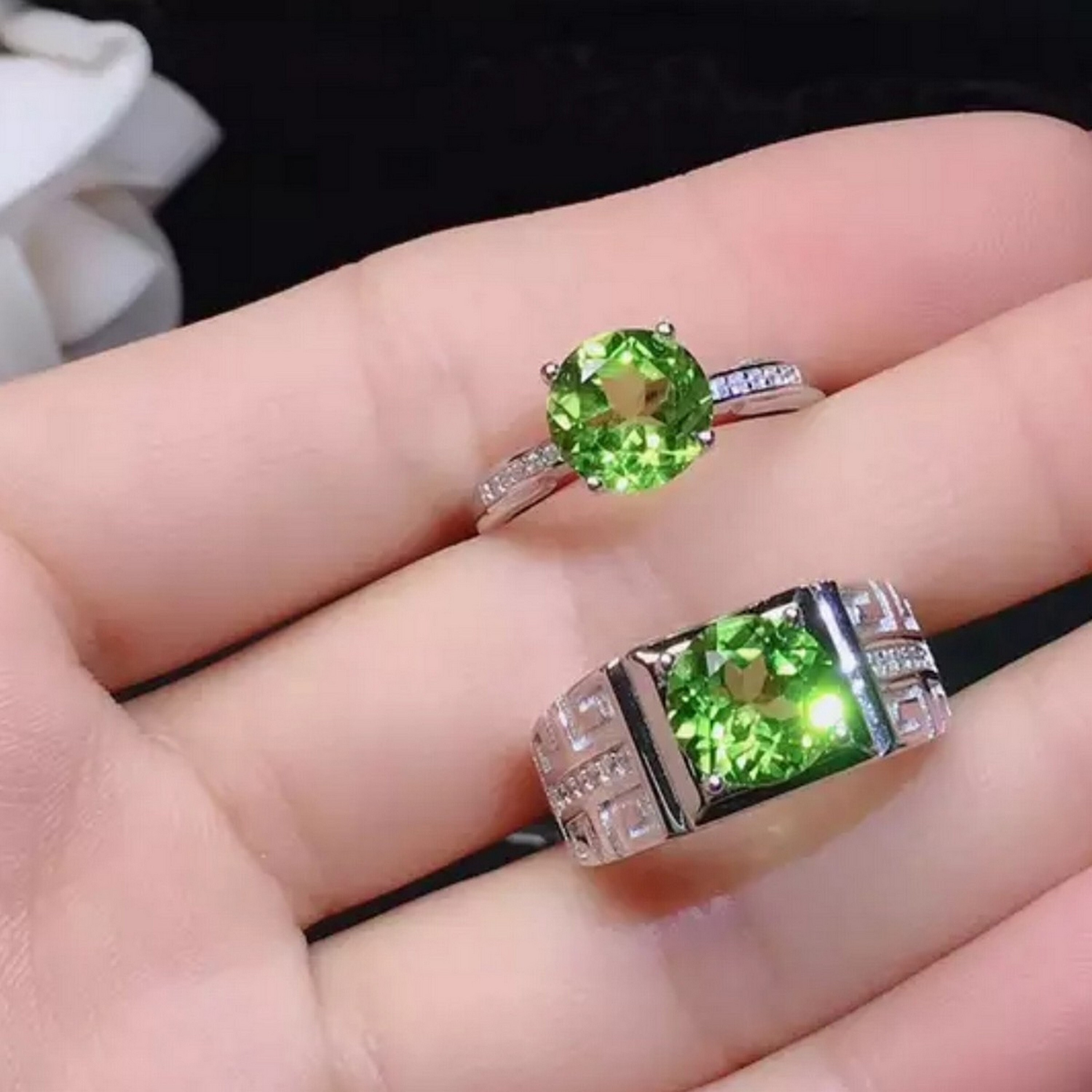 Natural Peridot Men's Ring in solid 925 sterling Silver Etsy