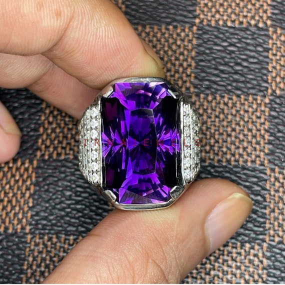 Mens ring hotsell with purple stone