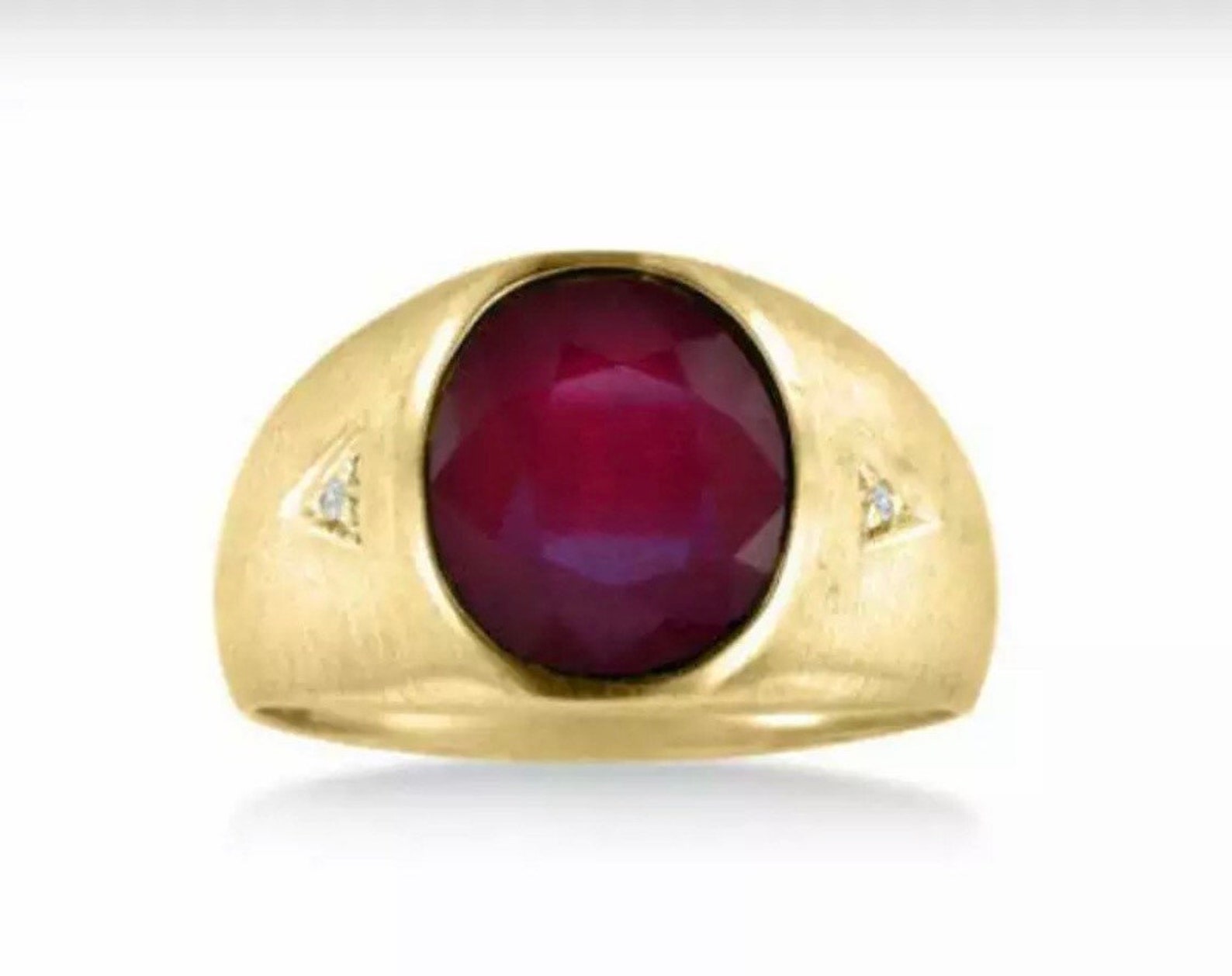 Ruby Ring In Silver For Men Gold Platted Faceted Ruby Ring Etsy