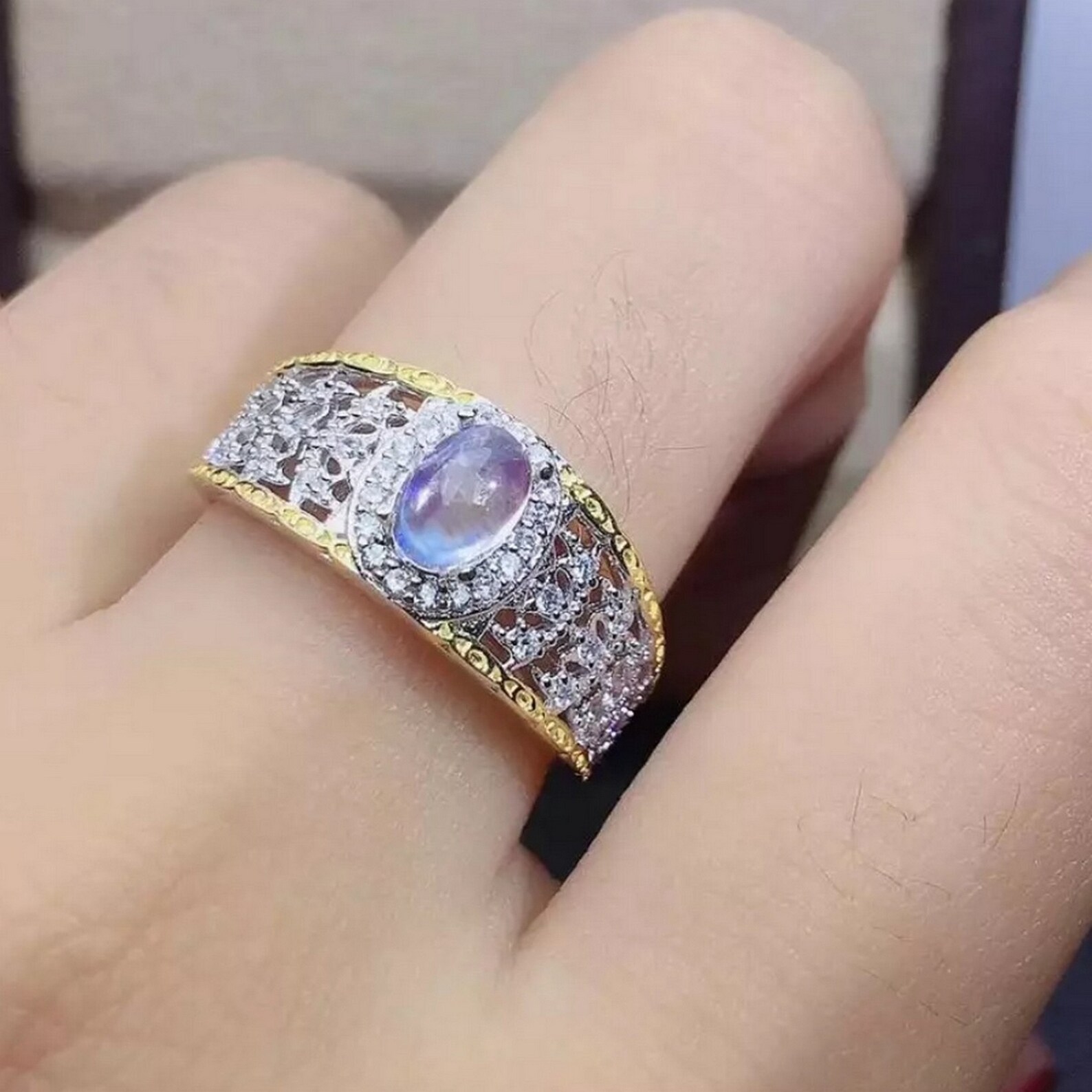 Moonstone Ring for Men 925 Sterling Silver AAA Quality Etsy