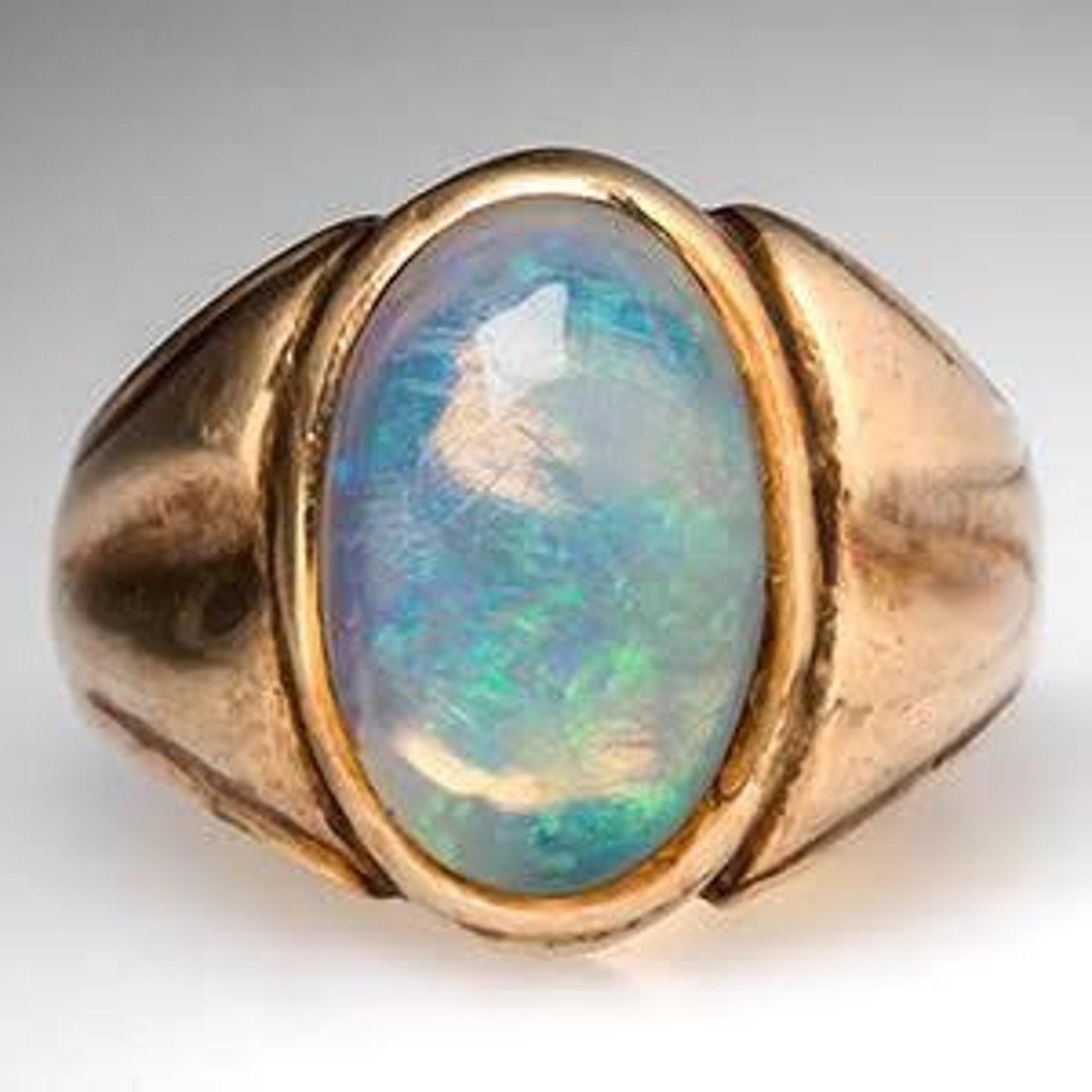 Natural Opal Ring for Men 925 Sterling Silver AAA Quality Etsy