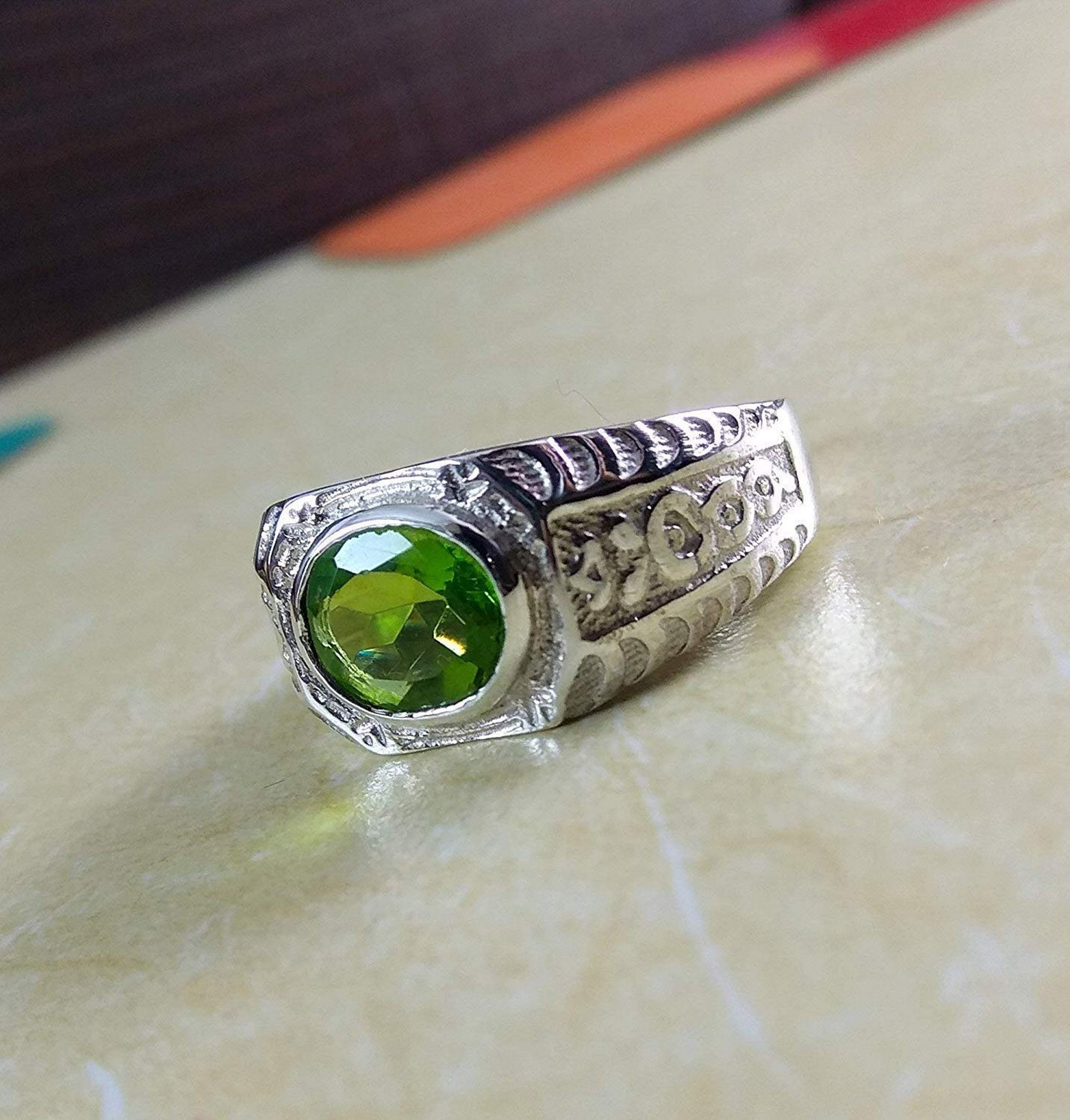 Peridot Men Ring, Solid 925 Sterling Silver, AAA Quality Peridot Ring Gift  Him | eBay