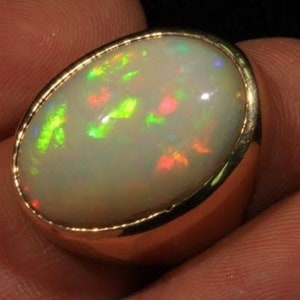 Fire Opal Ring for Men 925 Sterling Silver AAA Quality Opal - Etsy