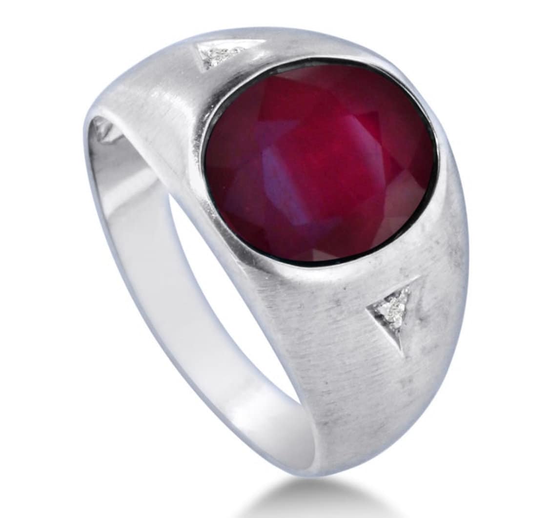 Ruby Ring for Men in Solid 925 Sterling Silver Statement Etsy UK