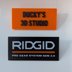 Ridgid Pro Gear Gen 2.0 Replacement Upper Name Label - Custom Snap-In Nameplate image 7