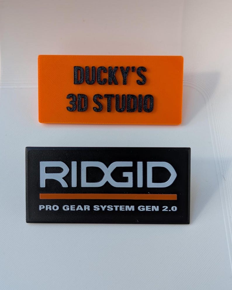 Ridgid Pro Gear Gen 2.0 Replacement Upper Name Label - Custom Snap-In Nameplate image 7