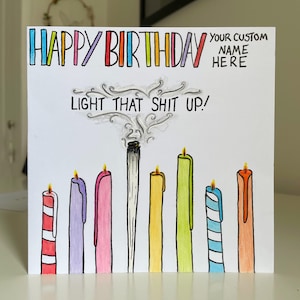 Carte d'anniversaire stoner personnalisée - carte d'anniversaire/nom carte d'anniversaire personnalisée/carte mauvaise herbe/carte stoner/boîte d'entretien stoner/Royaume-Uni