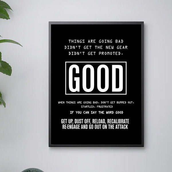 Jocko Willink | Jocko Willink Quote | Framed Poster | Motivation | Inspiration | Extreme Ownership | Positivity | Wrapped Canvas | Good