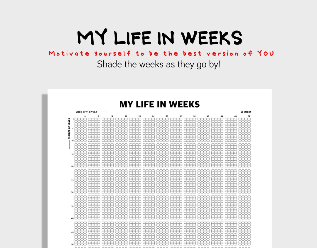 Poster My Life In Weeks - Calendario Settimanale Motivazionale 40x60 Cm - Foto 6