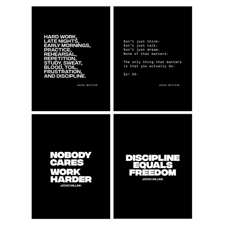 Jocko Willink Quote Poster Set: Motivational Prints (digital Download ...