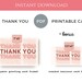 Printable PDF Digital Files of THANK YOU Card. 3 Greeting Card Print ...