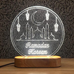 Ramadan Decoration with Led light, Islamic Home Decor, Ramadan Kareem Decor, Islamic Night Light, Muslim Gift, Kids room decor, Ramadan Gift