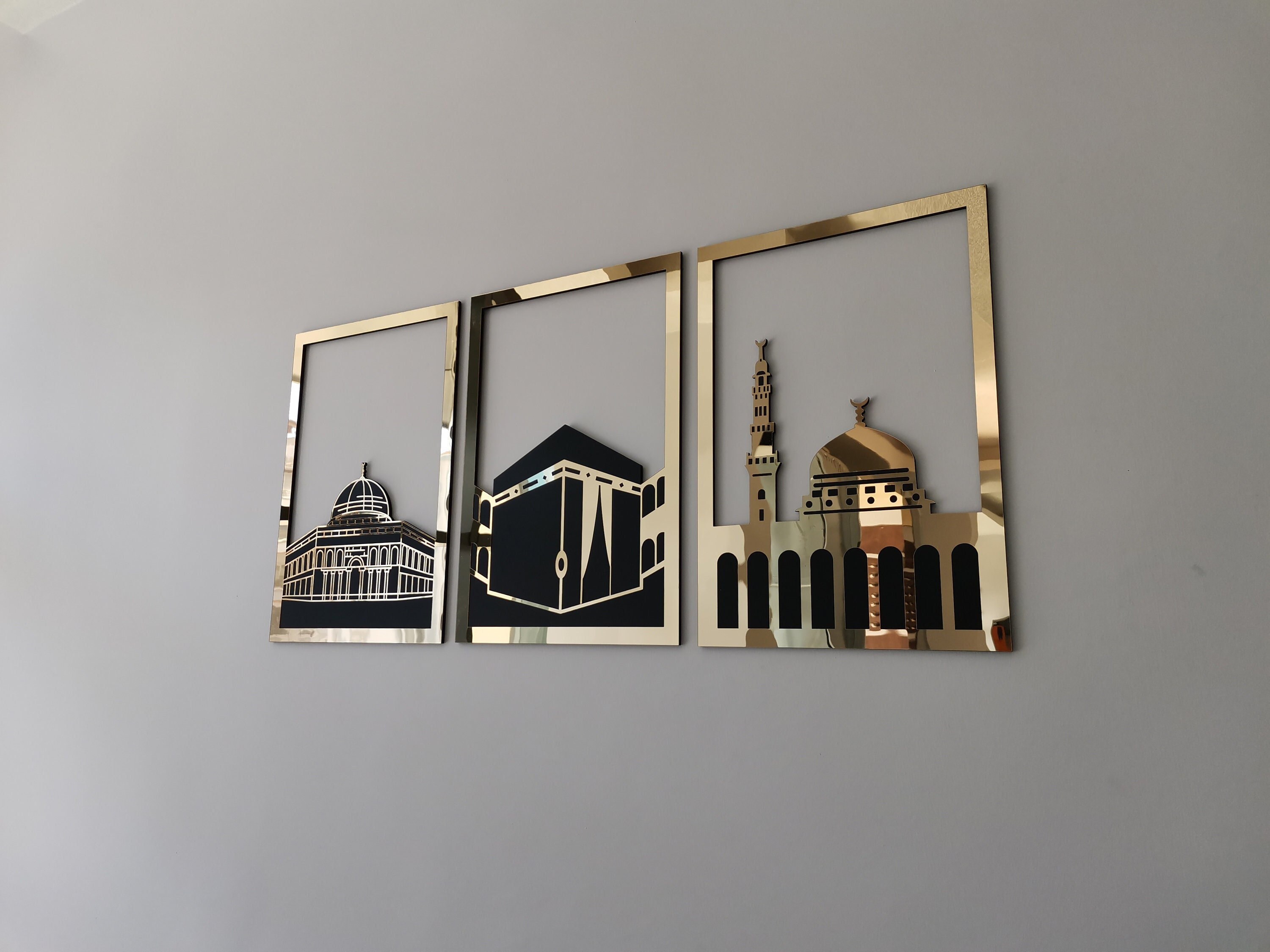 Kaaba Masjid Al Aqsa Masjid an Nabawi Islamic Wall Art Etsy UK