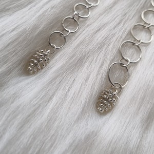 Knitting row counter silver pinecone | Chain row counter | 4, 6, 8, 10, 12 rings | customizable