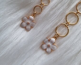 Knitting row counter flower white | Chain row counter | 4, 6, 8, 10, 12 rings | customizable