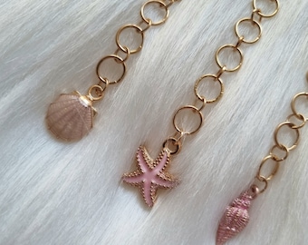 Knitting row counter summer beach themed pink-tones | Chain row counter | 4, 6, 8, 10, 12 rings | customizable